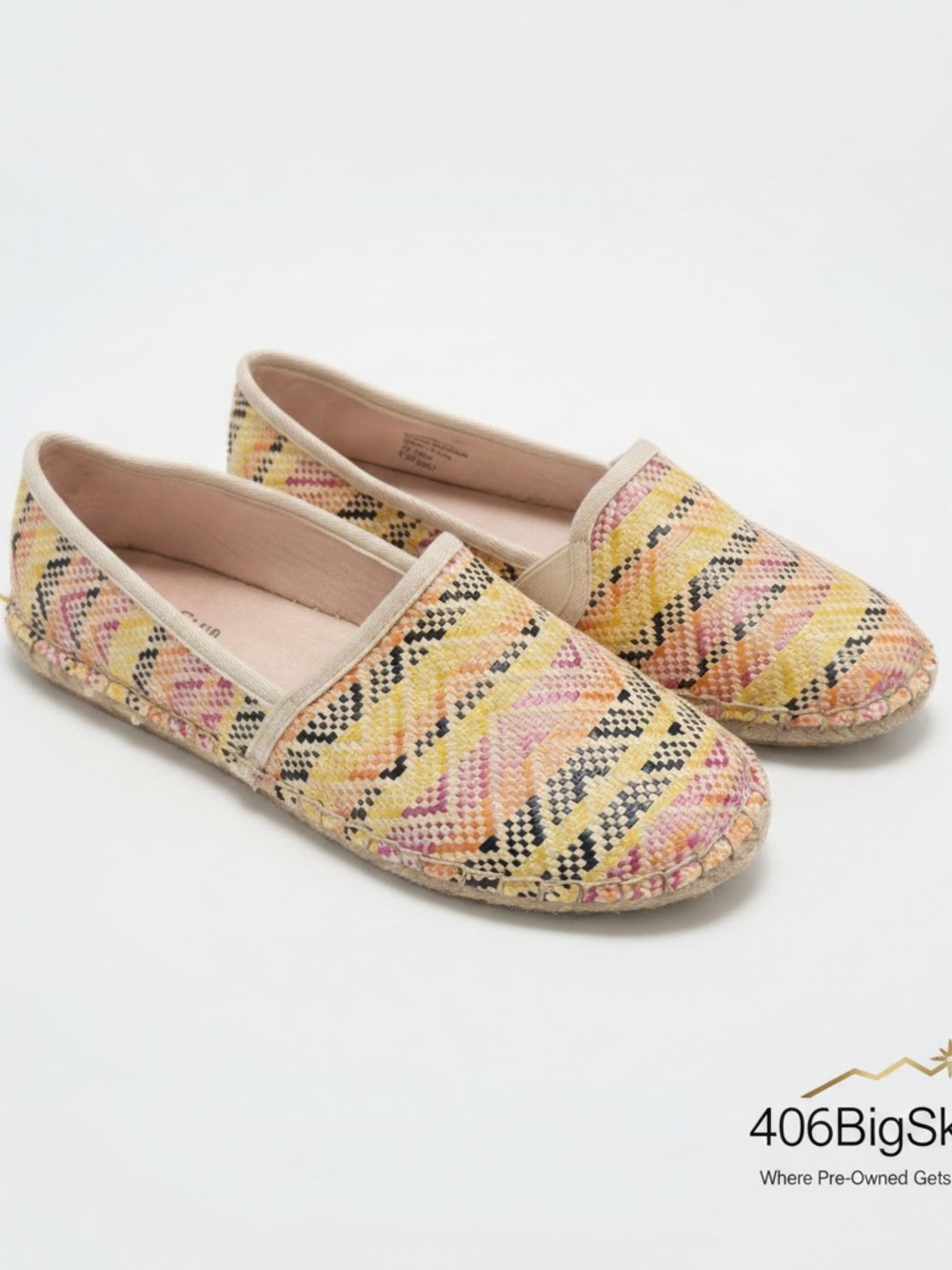Charter Club Yellow Multi Woven Espadrille Flats
